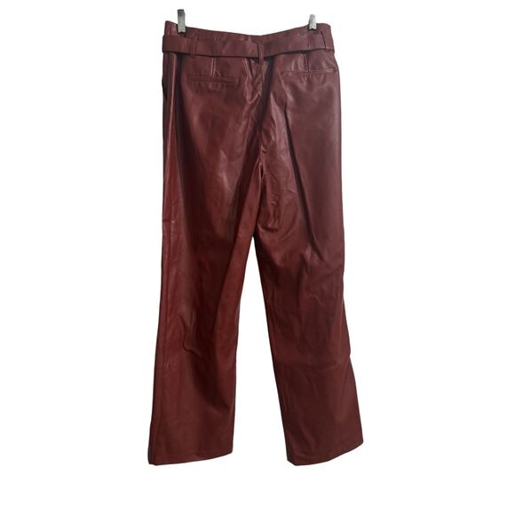 Who What Wear Size 10 Faux Leather Pants Burnt Rust High Rise - Picture 1 of 11